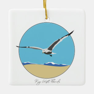 Key West, Florida Sea Gull am Strand Keramikornament