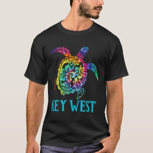 Key West Florida Sea Turtle Hibiskus Gefärbte Kraw T-Shirt