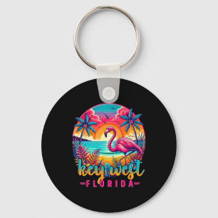 Key West Florida-Shirt Flamingo Tropischer Strand Schlüsselanhänger