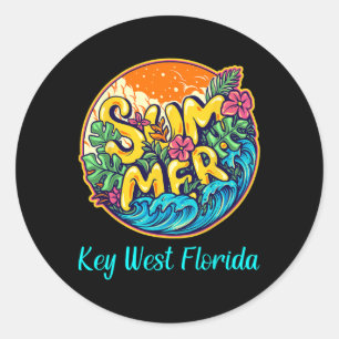 Key West Florida Sommermeer Strände Sun S Runder Aufkleber