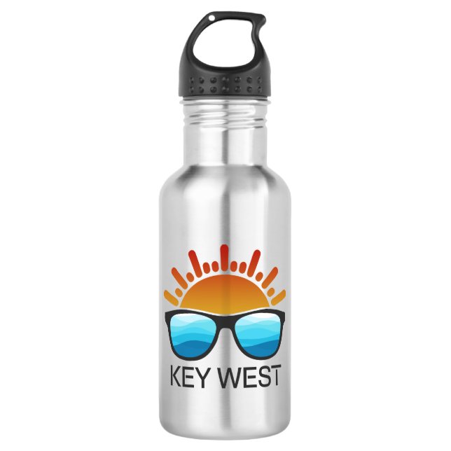 Key West Florida Sonnenbrille Edelstahlflasche (Vorderseite)