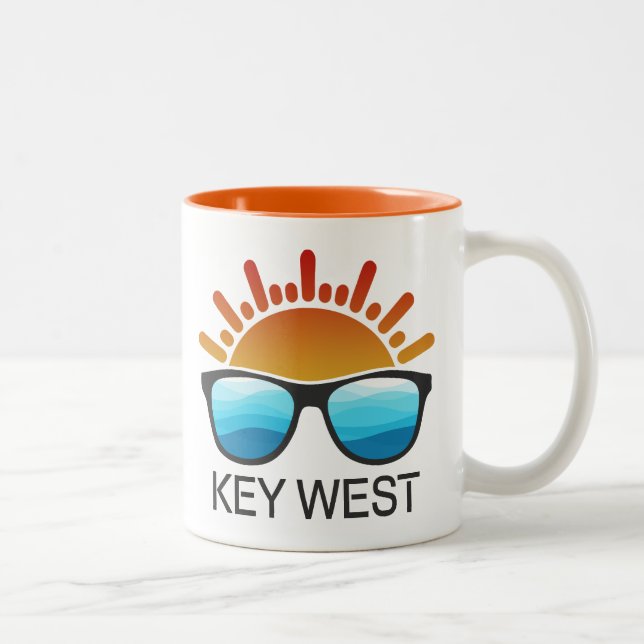 Key West Florida Sonnenbrille Zweifarbige Tasse (Rechts)