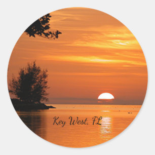 Key West, Florida Sonnenuntergang Klassischer rund Runder Aufkleber