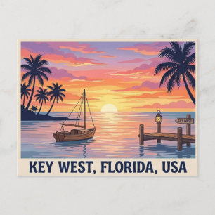 Key West Florida Sonnenuntergang Reise-Postkarte Postkarte