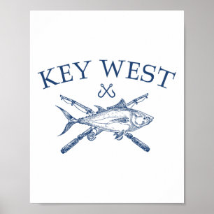 Key West Florida Souvenirs Angeln Vintage Poster