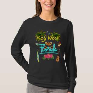 Key West Florida Strand Sommer Palme Surfen Sonnen T-Shirt