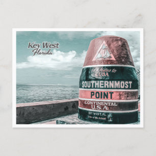 KEY WEST FLORIDA - SÜDLICHSTER PUNKT BUOY POSTKARTE