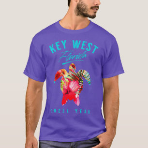 Key West Florida Tropische Hibiskus Blumen Meeress T-Shirt