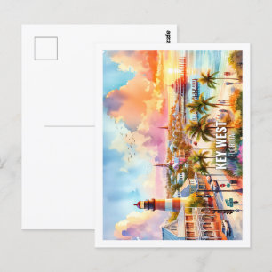 Key West Florida USA Fantastischer Place Wasserfar Postkarte