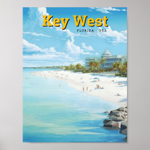 Key West Florida USA Kunst Vintage Reise  Poster