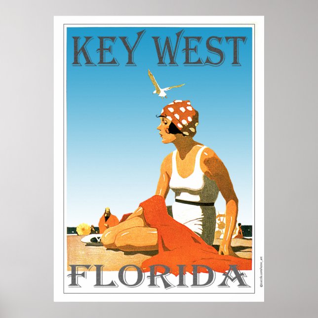 Key West Florida Vintag Beach Poster (Vorne)