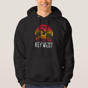 Key West Florida Vintag Retro Beach Palm Tree Sur Hoodie