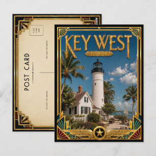 Key West Florida Vintage Art Deco Golden Age Postkarte