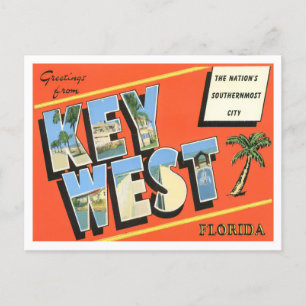 Key West, Florida Vintage Große Buchstaben Postkar Postkarte