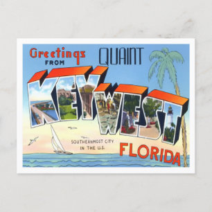 Key West, Florida Vintage Große Buchstaben Postkar Postkarte