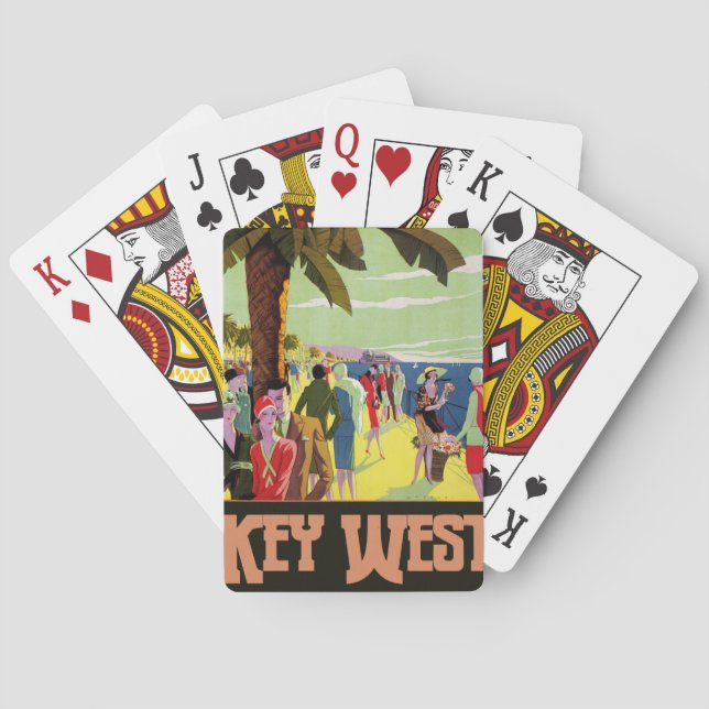 Key West Florida Vintage Kunstwerke Spielkarten (Rückseite)