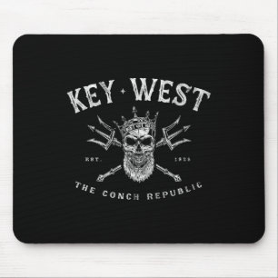 Key West Florida Vintage Poseidon Conch Republik  Mousepad