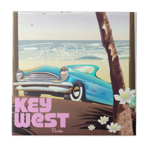 Key West Florida Vintage-Reiseplakat Fliese