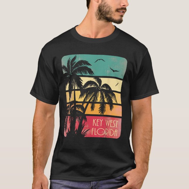 Key West Florida Vintager Sommer T-Shirt (Vorderseite)