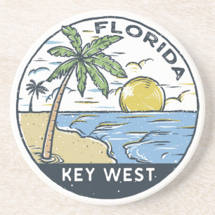 Key West Florida Vintages Emblem Getränkeuntersetzer