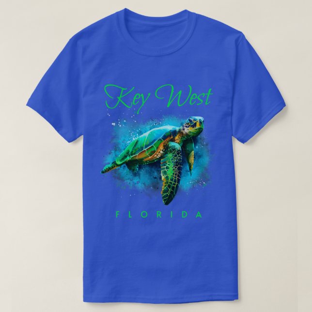 Key West Florida Wasserfarbenschildkröte T-Shirt (Design vorne)