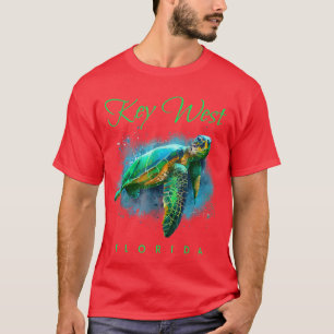 Key West Florida Wasserfarbenschildkröte  T-Shirt