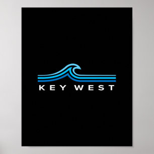 Key West Florida Wellen Vintage Männer Frauen Jung Poster