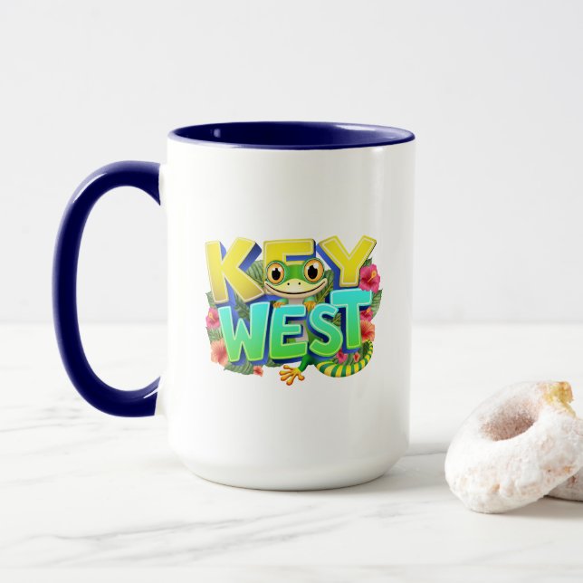 Key West Gecko Florida Tasse (Mit Donut)