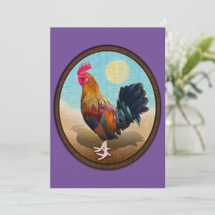Key West - Gypsy Rooster Vintage Oval Dankeskarte
