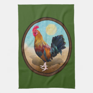 Key West - Gypsy Rooster Vintage Oval Geschirrtuch