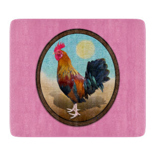 Key West - Gypsy Rooster Vintage Oval Schneidebrett