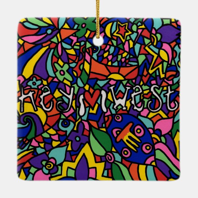 Key West Hand bemalt Art Weihnachtsschmuck (Rückseite)