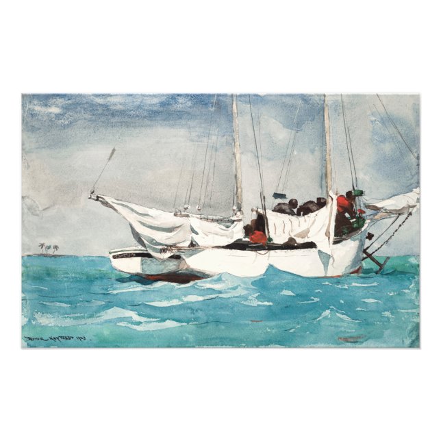 Key West, Hauling Anchor (1903) von Winslow Homer Fotodruck (Vorne)