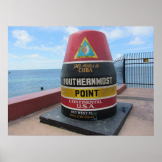 Key West Historic South Point Buoy Poster