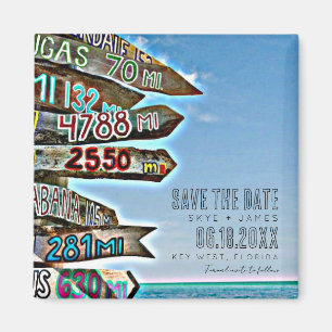 Key West Hochzeit in Urlaubsort Save the Date Magnet