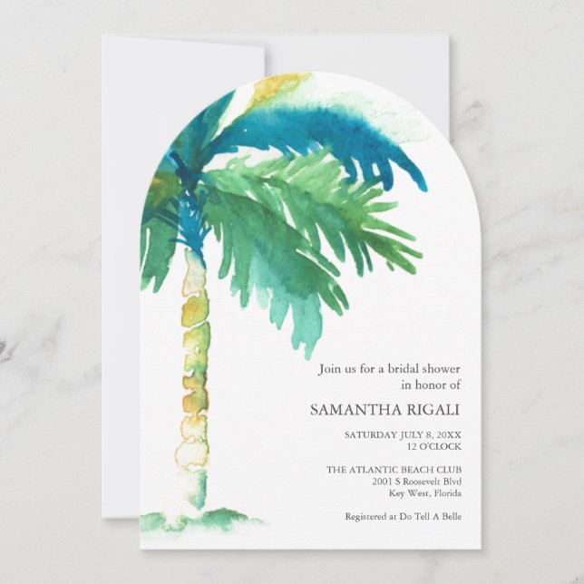 Key West Inspired Tropical Bridal Shower Einladung (Vorderseite)