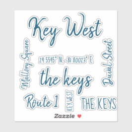 Key West Laser Cut Stickers Aufkleber