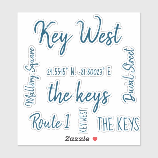 Key West Laser Cut Stickers Aufkleber (Blatt)