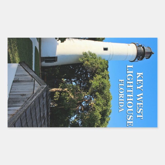 Key West Lighthouse, Florida Rechteckiger Aufkleber (Vorderseite)