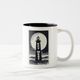 Key West Lighthouse Moon Zweifarbige Tasse