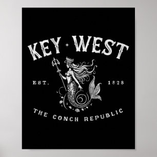 Key West Meerjungfrau Conch Republik Vintage Scuba Poster
