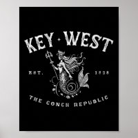 Key West Meerjungfrau Conch Republik Vintage Scuby