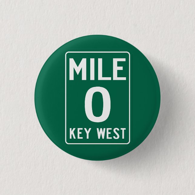Key West Mile 0, Florida USA Button (Vorderseite)