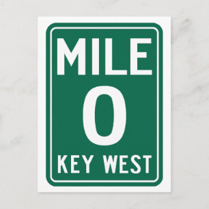Key West Mile 0, Florida USA Postkarte
