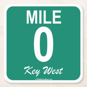 Key West Mile Marker 0 Rechteckiger Pappuntersetzer