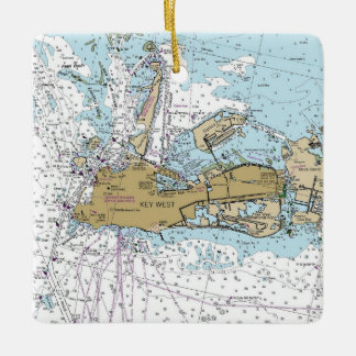 Key West Nautic Sailing Chart Keramikornament