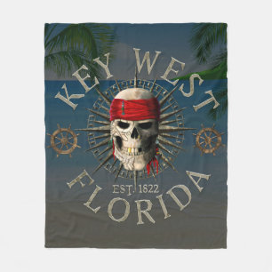 Key West Pirate Skull Fleecedecke