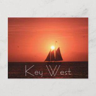 Key West, Sailboat bei Sunset Postcard Postkarte