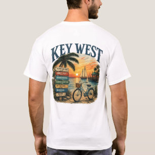 Key West Segelboot Fahrrad Richtungen T-Shirt