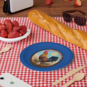 Key West - Sinti und Roma Rooster Guten Morgen Vin Pappteller